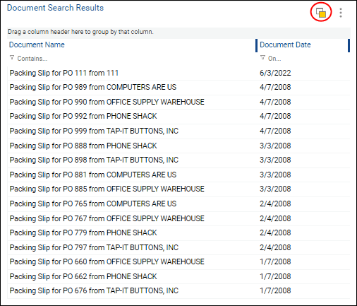 Web Client interface with the enabled Open in New Window button highlighted.